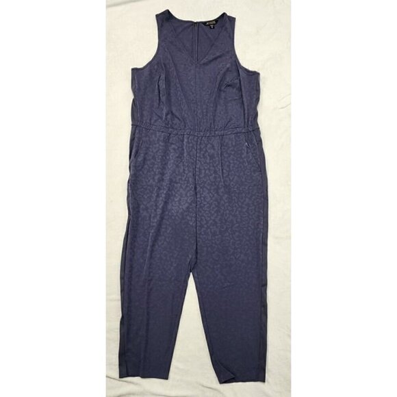 Athleta Brooklyn Textured Jumpsuit Leopard Size 22 Sleeveless Gray Violet - Picture 3 of 9